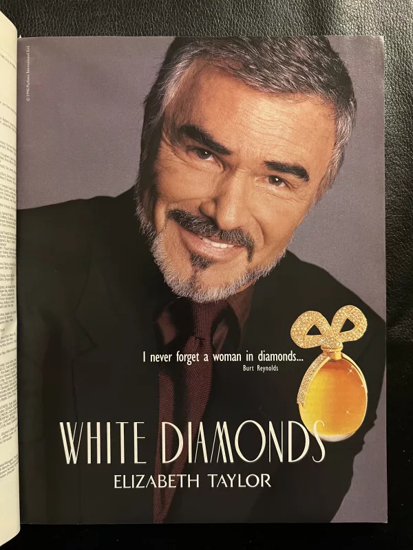 White Diamonds ad featuring Burt Reynolds 1998