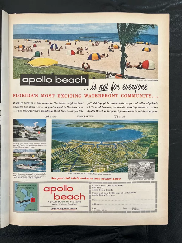 Apollo Beach Florida advertisement: Life Magazine March 3, 1961