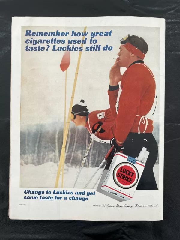 Lucky Strike cigarette advertisement: Life Magazine March 3, 1961