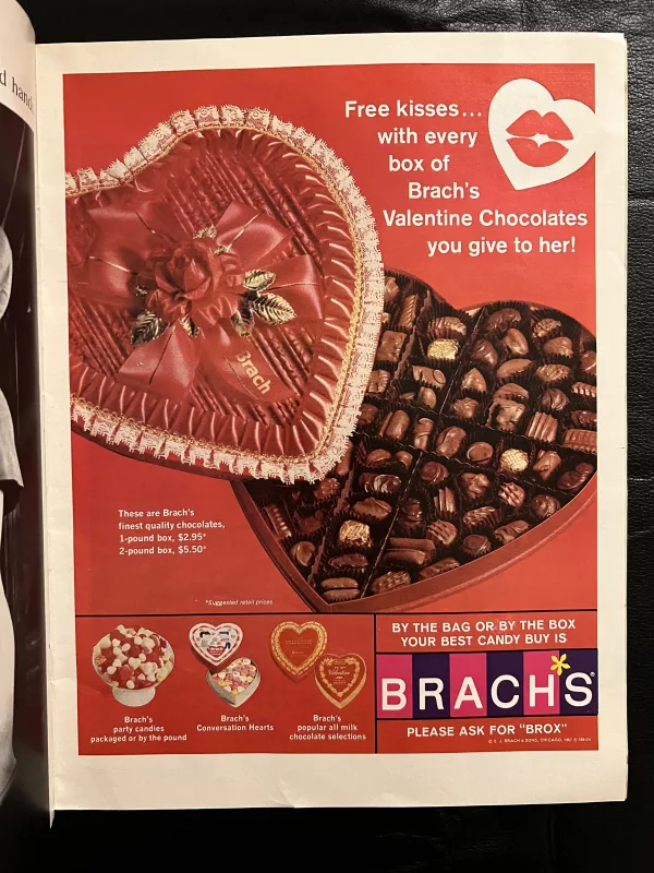 Brach's Valentine chocolates ad from Life Magazine The Three Astronauts February 3, 1967