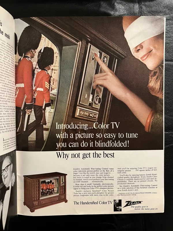 Zenith TV ad from Life Magazine The Three Astronauts February 3, 1967