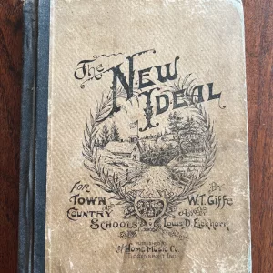 Book cover from 1898 reading "The New Ideal for Town and Country Schools" by W. T. Giffe.