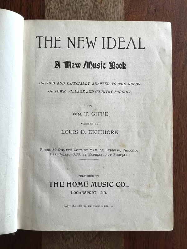 Title page from an 1898 music book by W. T. Giffe